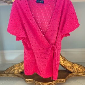 Colette Pink Eyelet Top